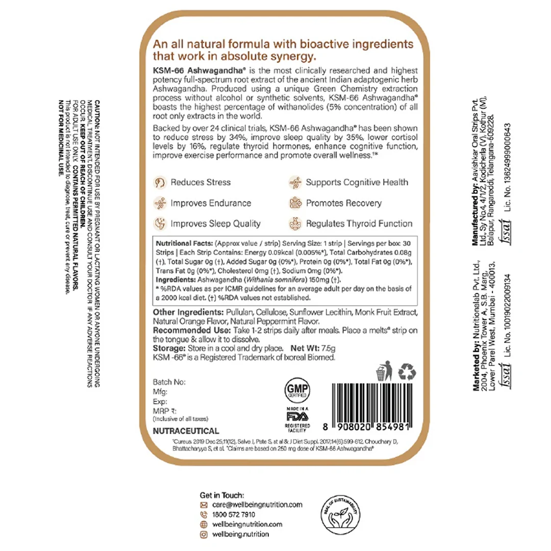 Wellbeing Nutrition Melts Pure Ashwagandha - Image 2